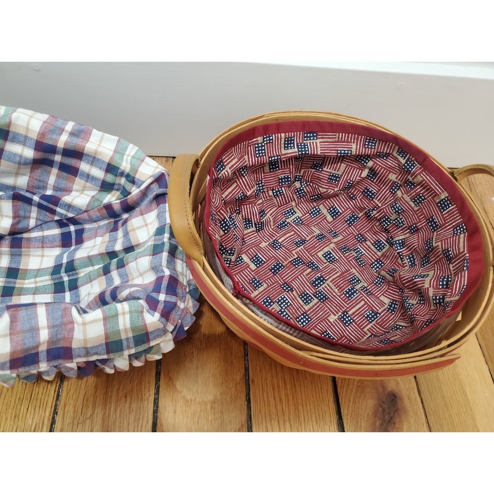 Vintage Longaberger Baskets, Protectors, and Liners Lot Handmade In 1999 & 1989 - Picture 3 of 16